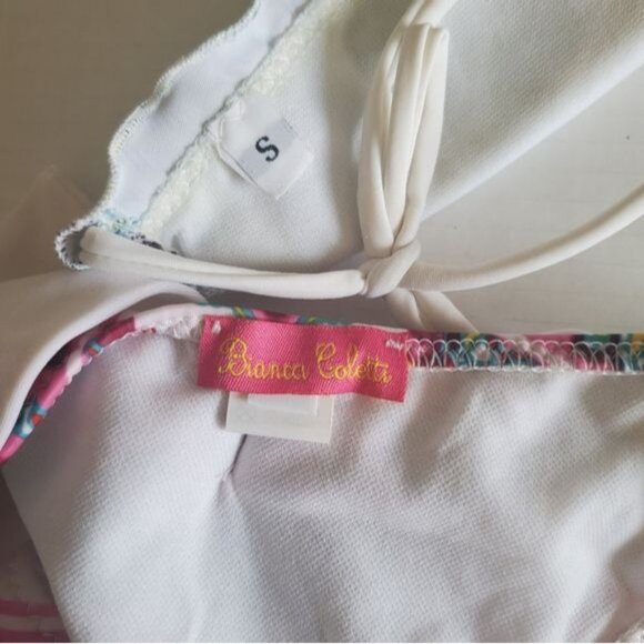 BIANCA COLETTI Bikini 2 Piece Small Floral Halter Bow Triangle Straps‎ Cheeky - Picture 6 of 11